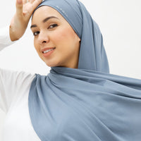 Sports Hijabs GLOWco Exclusive Tie Back MAXI Shawl in Misty Blue