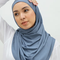 Sports Hijabs GLOWco Exclusive Tie Back MAXI Shawl in Misty Blue
