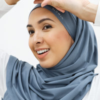 Sports Hijabs GLOWco Exclusive Tie Back MAXI Shawl in Misty Blue
