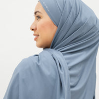Sports Hijabs GLOWco Exclusive Tie Back MAXI Shawl in Misty Blue