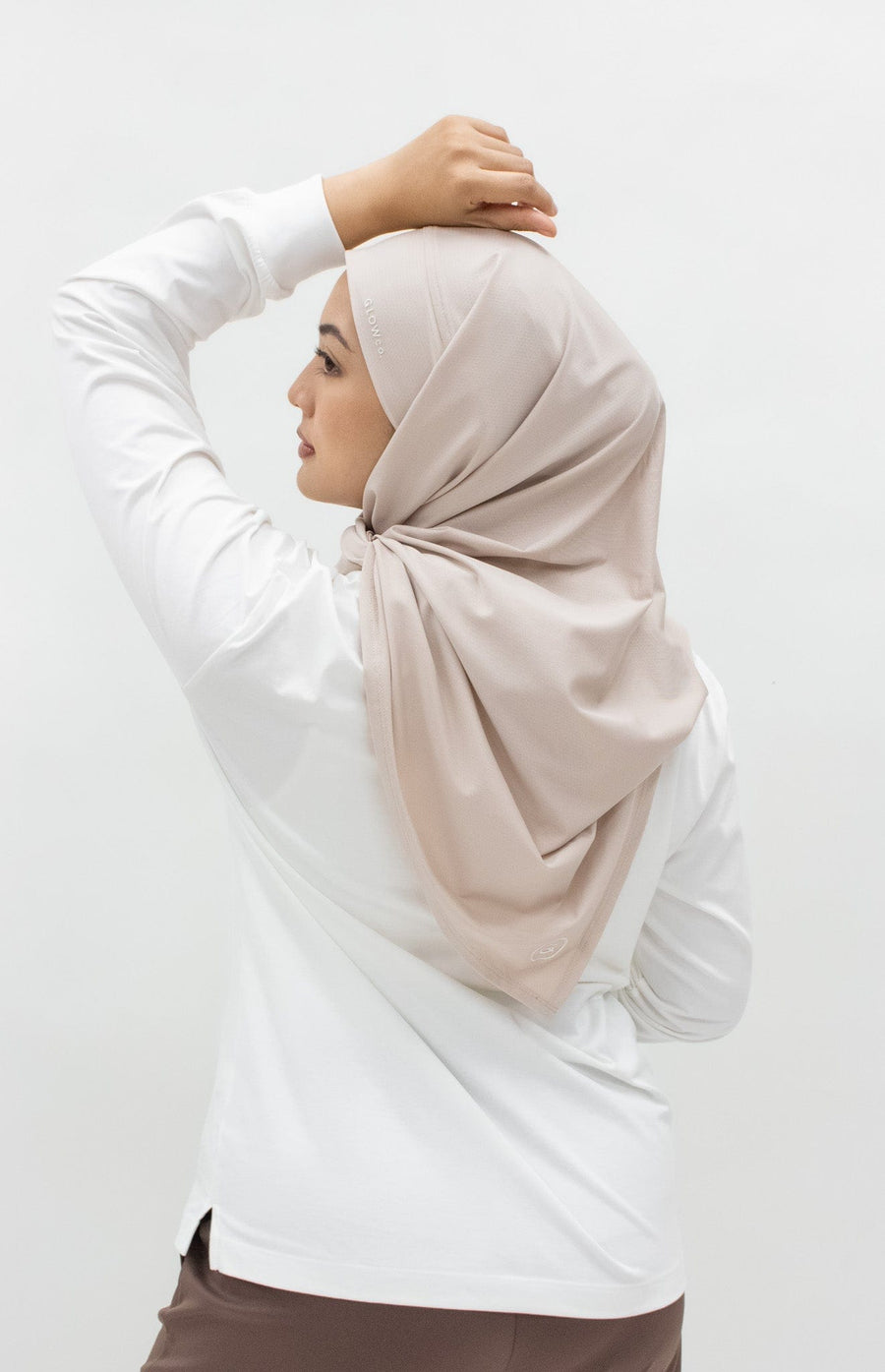 Sports Hijabs GLOWco Exclusive Tie Back Regular Shawl in Barely Blush