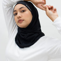 Sports Hijabs GLOWco Exclusive Tie Back Regular Shawl in Black