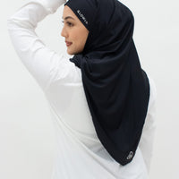 Sports Hijabs GLOWco Exclusive Tie Back Regular Shawl in Black