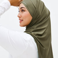 Sports Hijabs GLOWco Exclusive Tie Back Regular Shawl in Burnt Olive