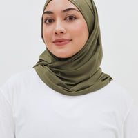 Sports Hijabs GLOWco Exclusive Tie Back Regular Shawl in Burnt Olive