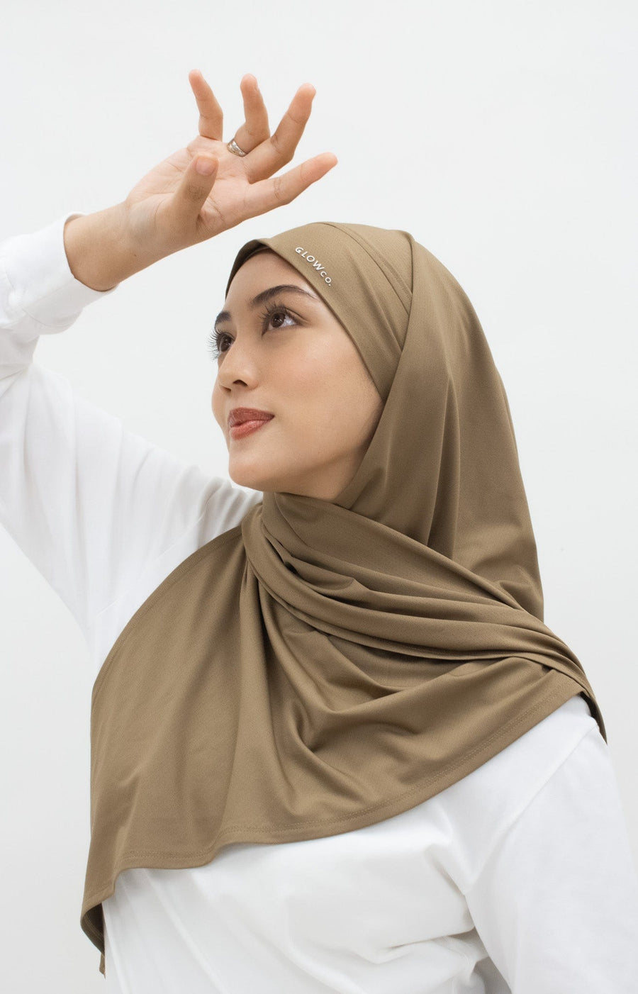 Sports Hijabs GLOWco Exclusive Tie Back Regular Shawl in Cocoa Brown