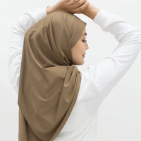 Sports Hijabs GLOWco Exclusive Tie Back Regular Shawl in Cocoa Brown
