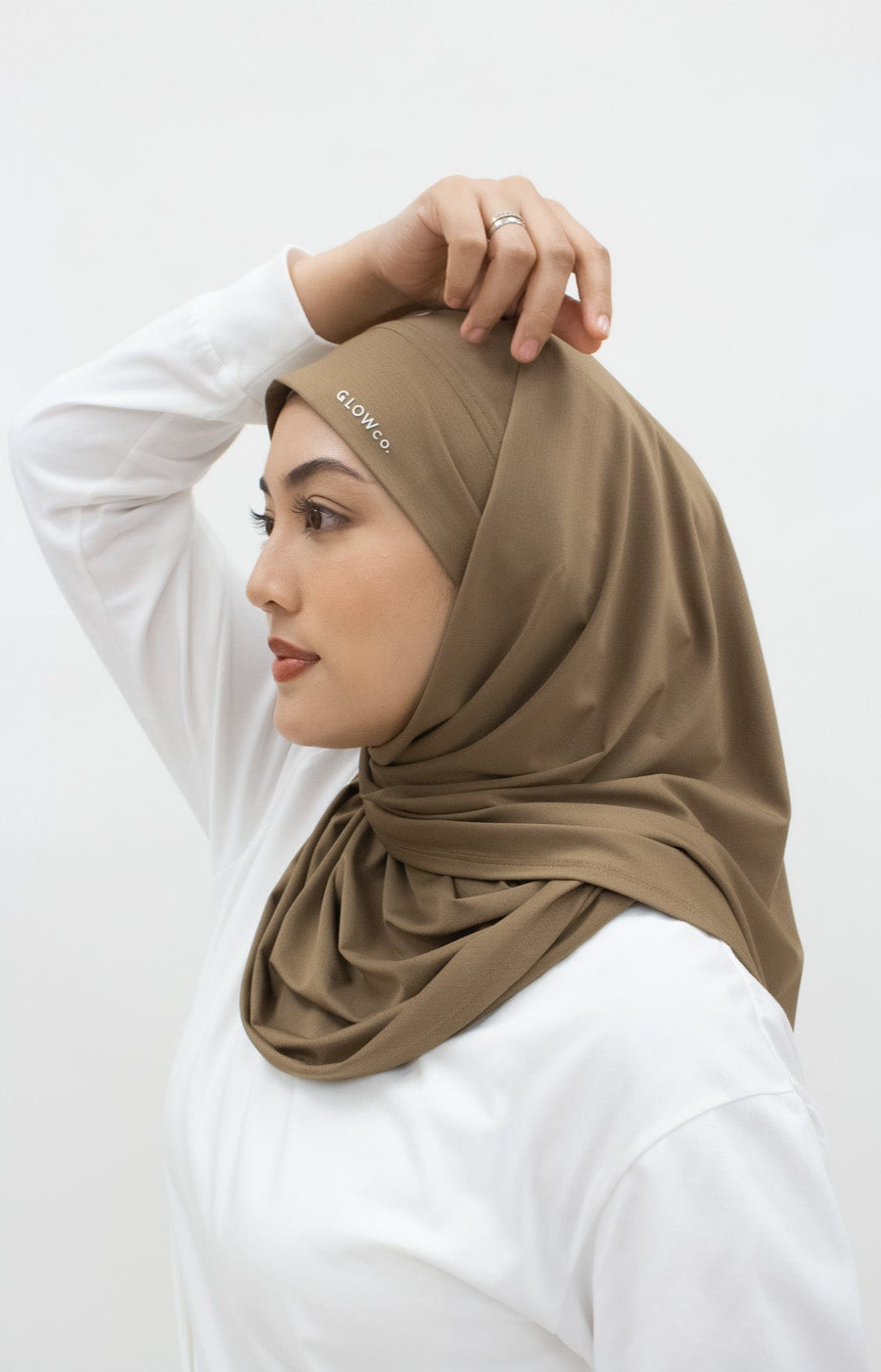 Sports Hijabs GLOWco Exclusive Tie Back Regular Shawl in Cocoa Brown