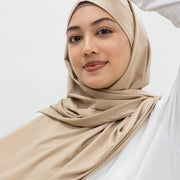 Sports Hijabs GLOWco Exclusive Tie Back Regular Shawl in Cuban Sand