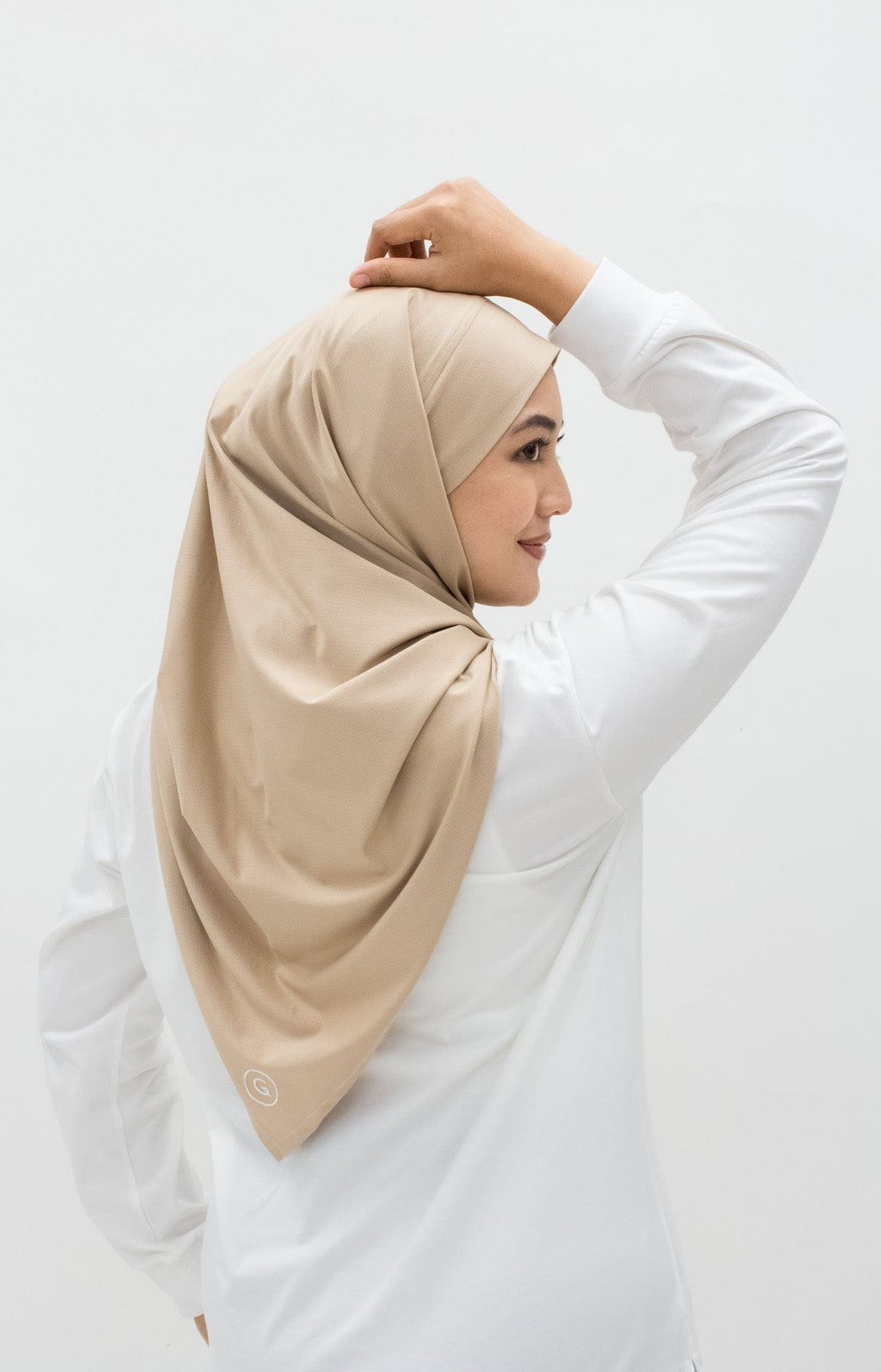 Sports Hijabs GLOWco Exclusive Tie Back Regular Shawl in Cuban Sand