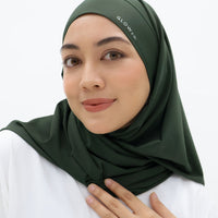 Sports Hijabs GLOWco Exclusive Tie Back Regular Shawl in Deep Forest