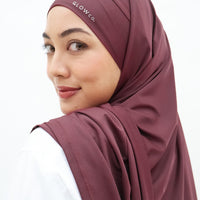 Sports Hijabs GLOWco Exclusive Tie Back Regular Shawl in Deep Red
