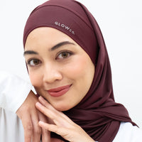 Sports Hijabs GLOWco Exclusive Tie Back Regular Shawl in Deep Red