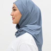 Sports Hijabs GLOWco Exclusive Tie Back Regular Shawl in Misty Blue