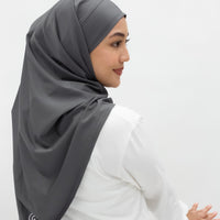 Sports Hijabs GLOWco Exclusive Tie Back Regular Shawl in Smoke Grey