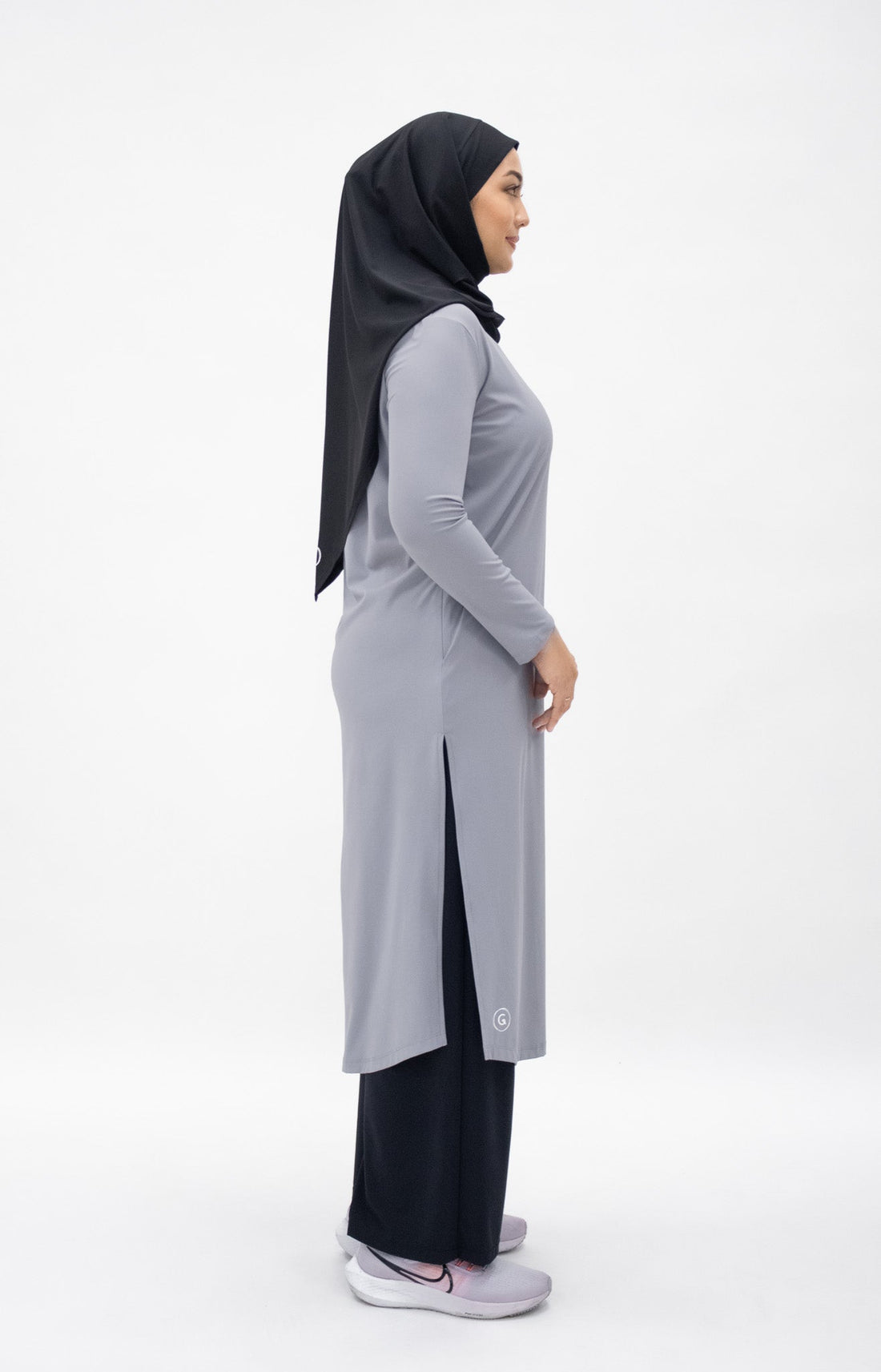 Tops GLOWco Exclusive Ultra Light Active Long Tunic in Dusty Blue