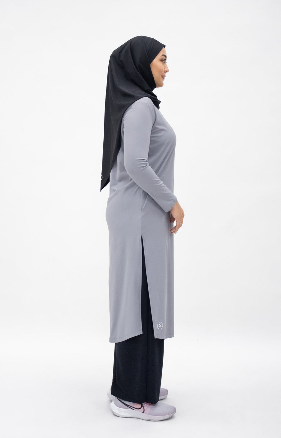 Tops GLOWco Exclusive Ultra Light Active Long Tunic in Dusty Blue
