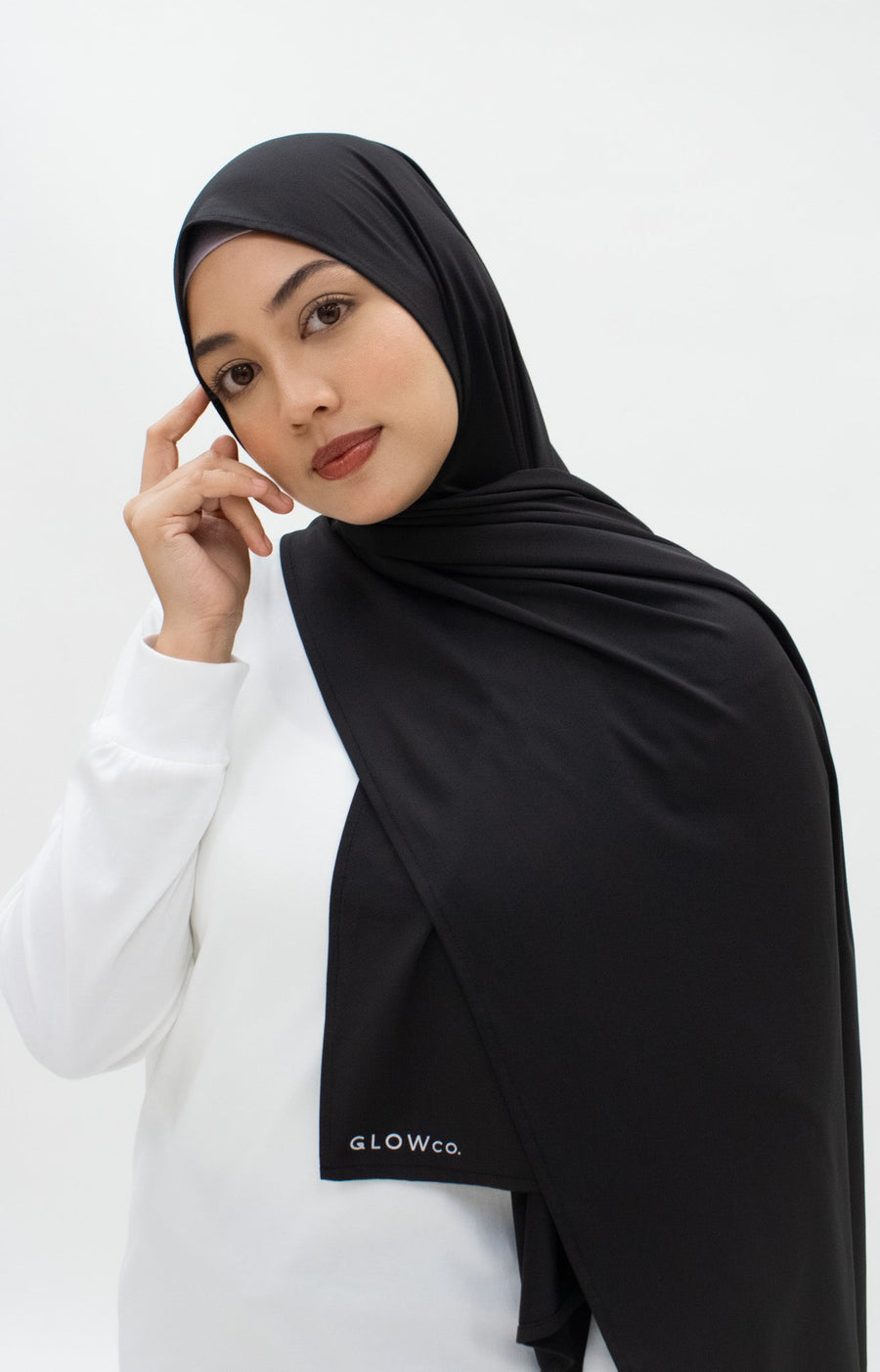 Sports Hijabs GLOWco Exclusive Wrap Shawl in Black