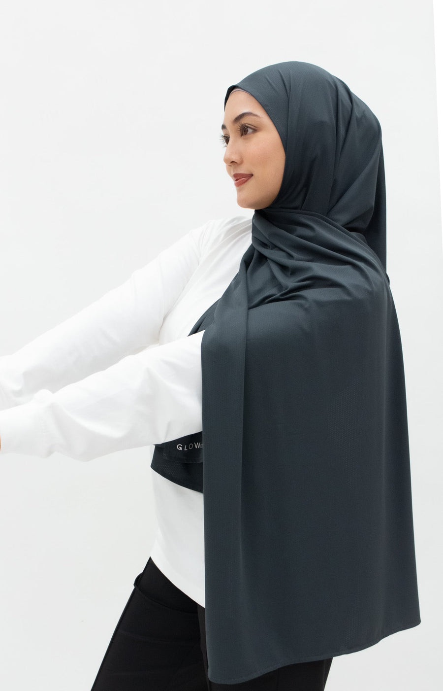 Sports Hijabs GLOWco Exclusive Wrap Shawl in Charcoal Grey