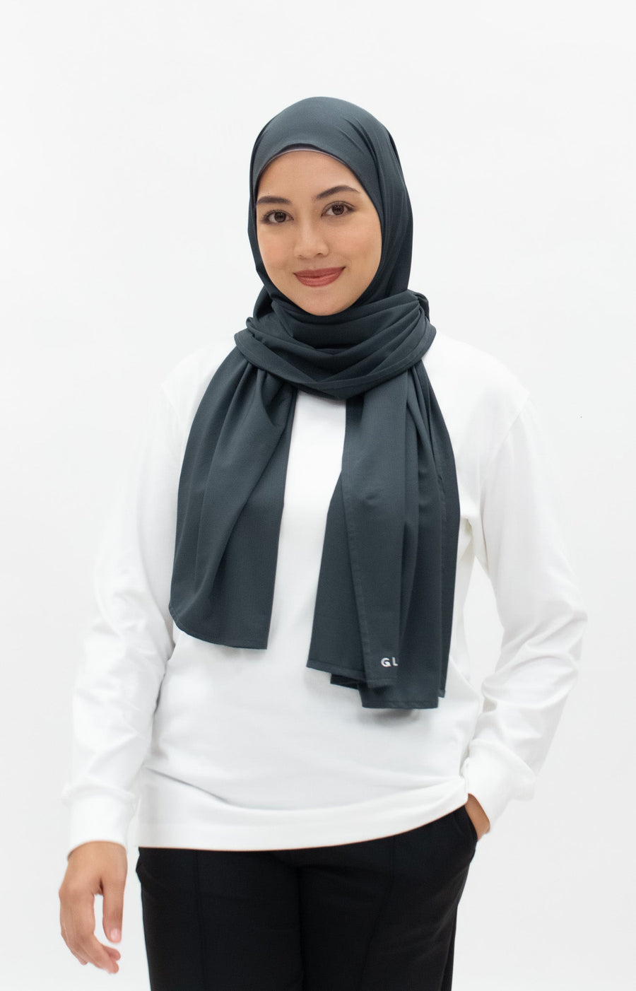 Sports Hijabs GLOWco Exclusive Wrap Shawl in Charcoal Grey
