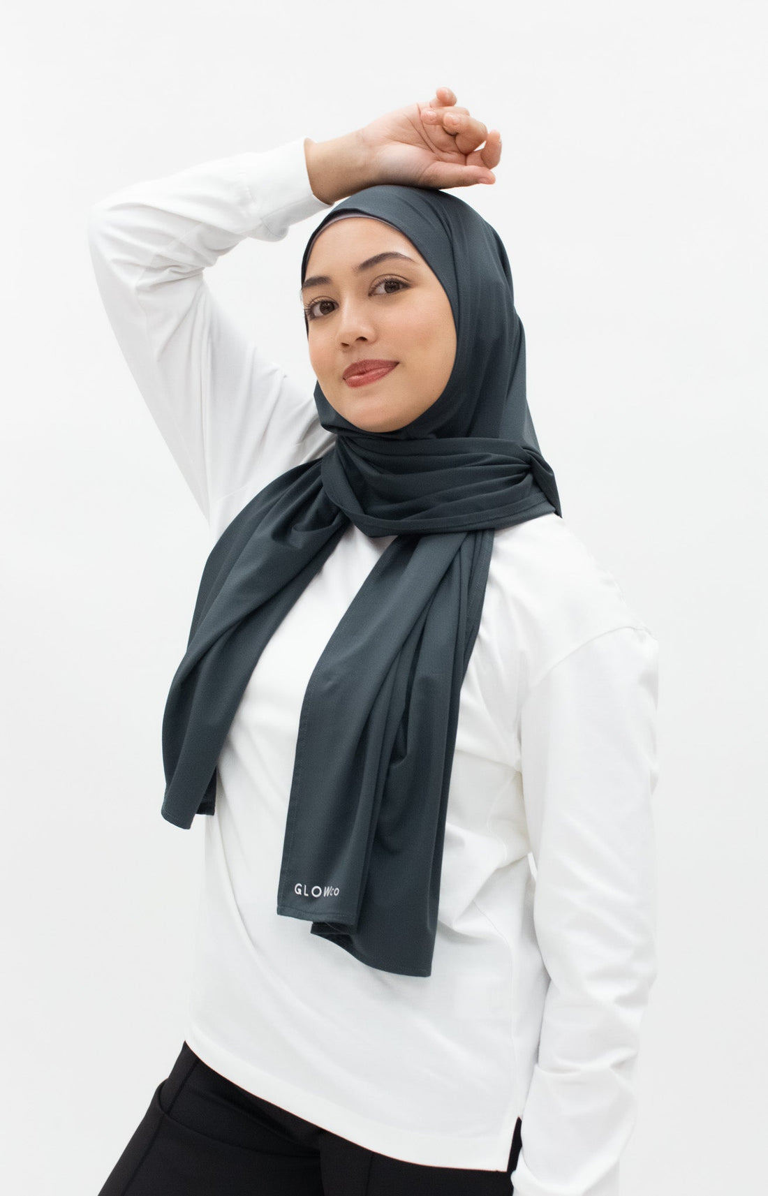 Sports Hijabs GLOWco Exclusive Wrap Shawl in Charcoal Grey