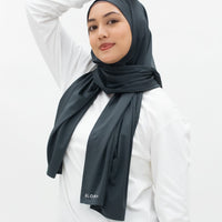 Sports Hijabs GLOWco Exclusive Wrap Shawl in Charcoal Grey