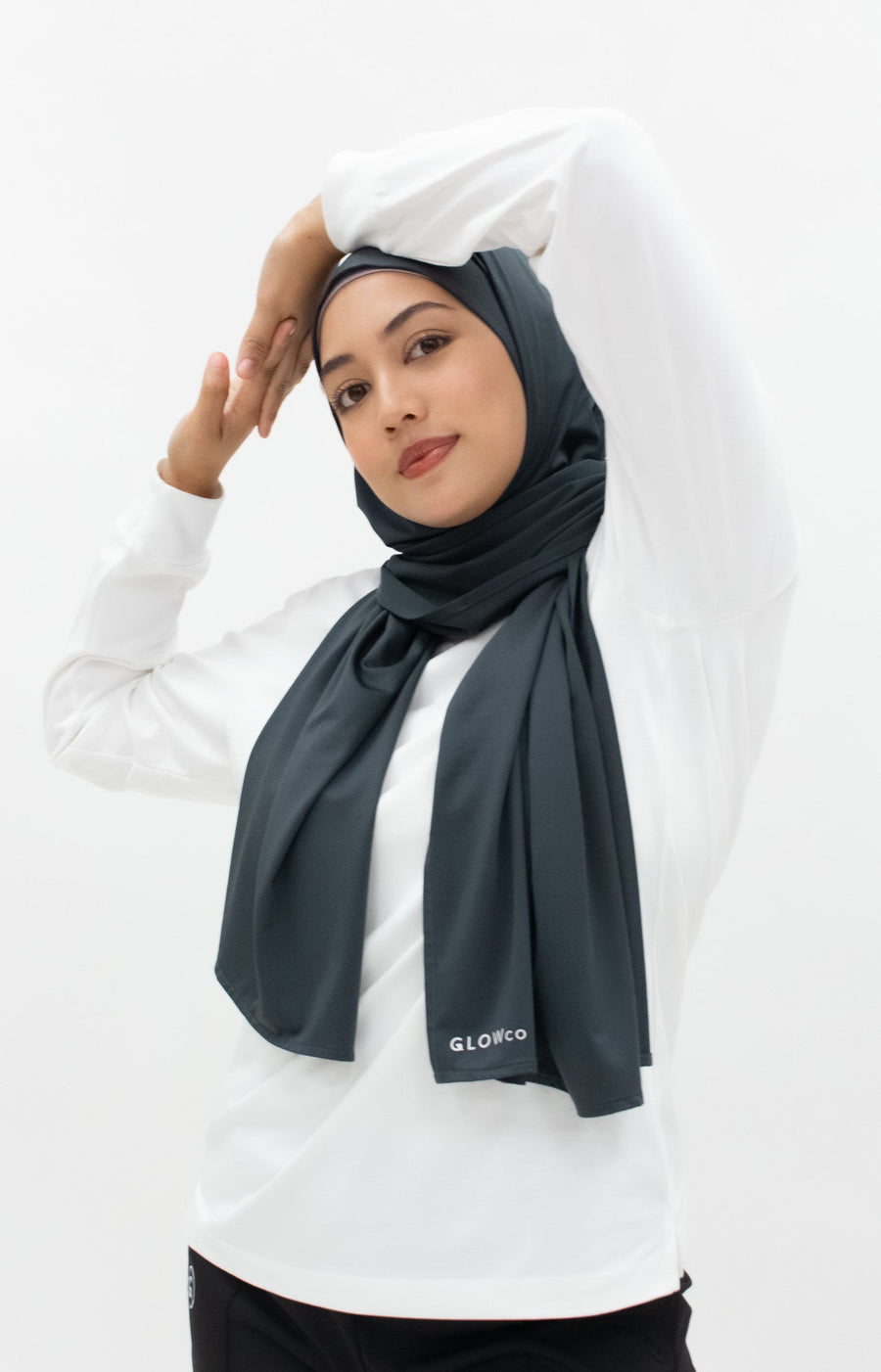 Sports Hijabs GLOWco Exclusive Wrap Shawl in Charcoal Grey