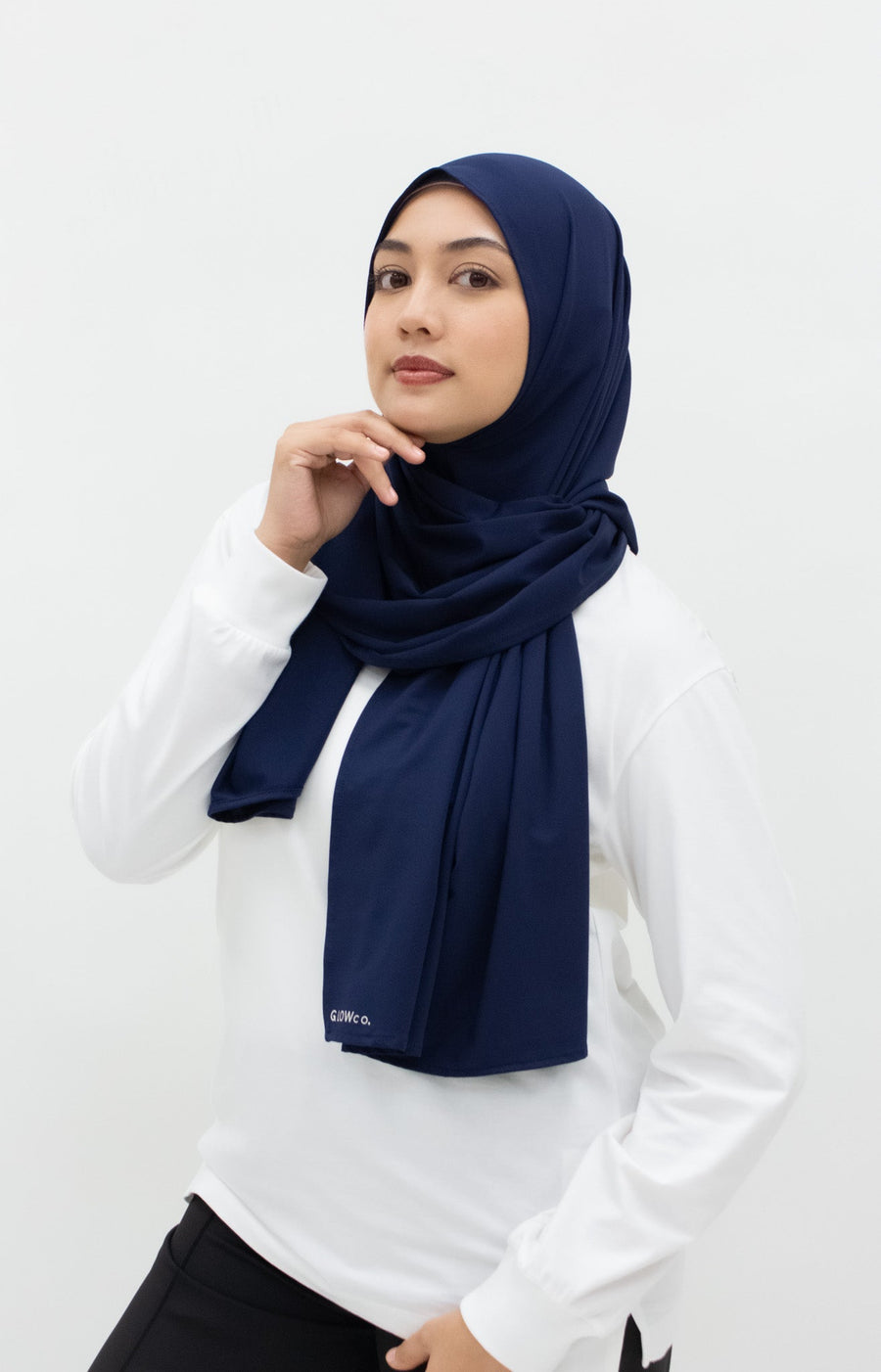 Sports Hijabs GLOWco Exclusive Wrap Shawl in Midnight Blue