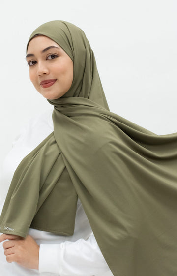 Sports Hijabs GLOWco Exclusive Wrap Shawl in Pale Olive