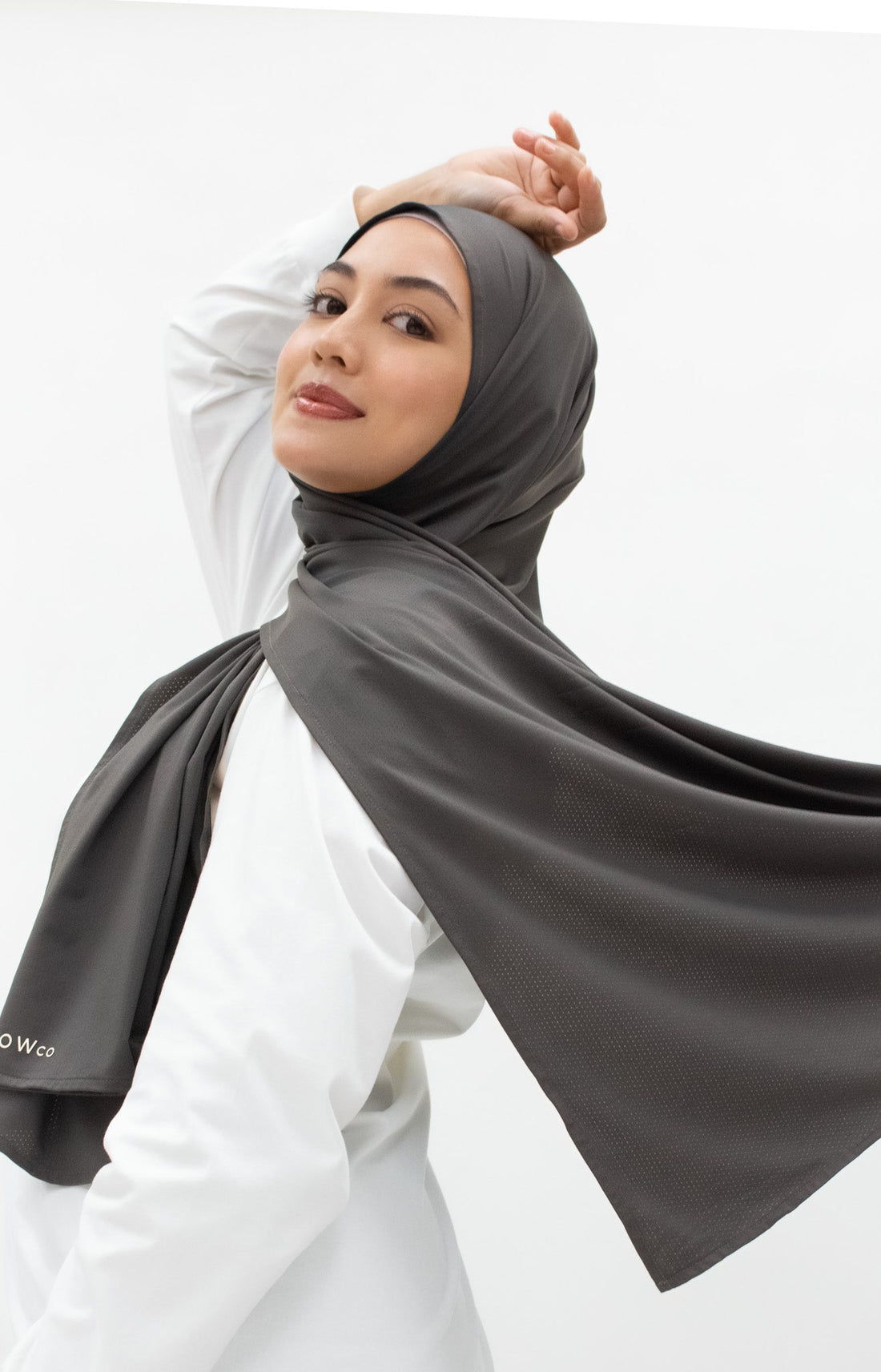 Sports Hijabs GLOWco Exclusive Wrap Shawl in Smoke Grey