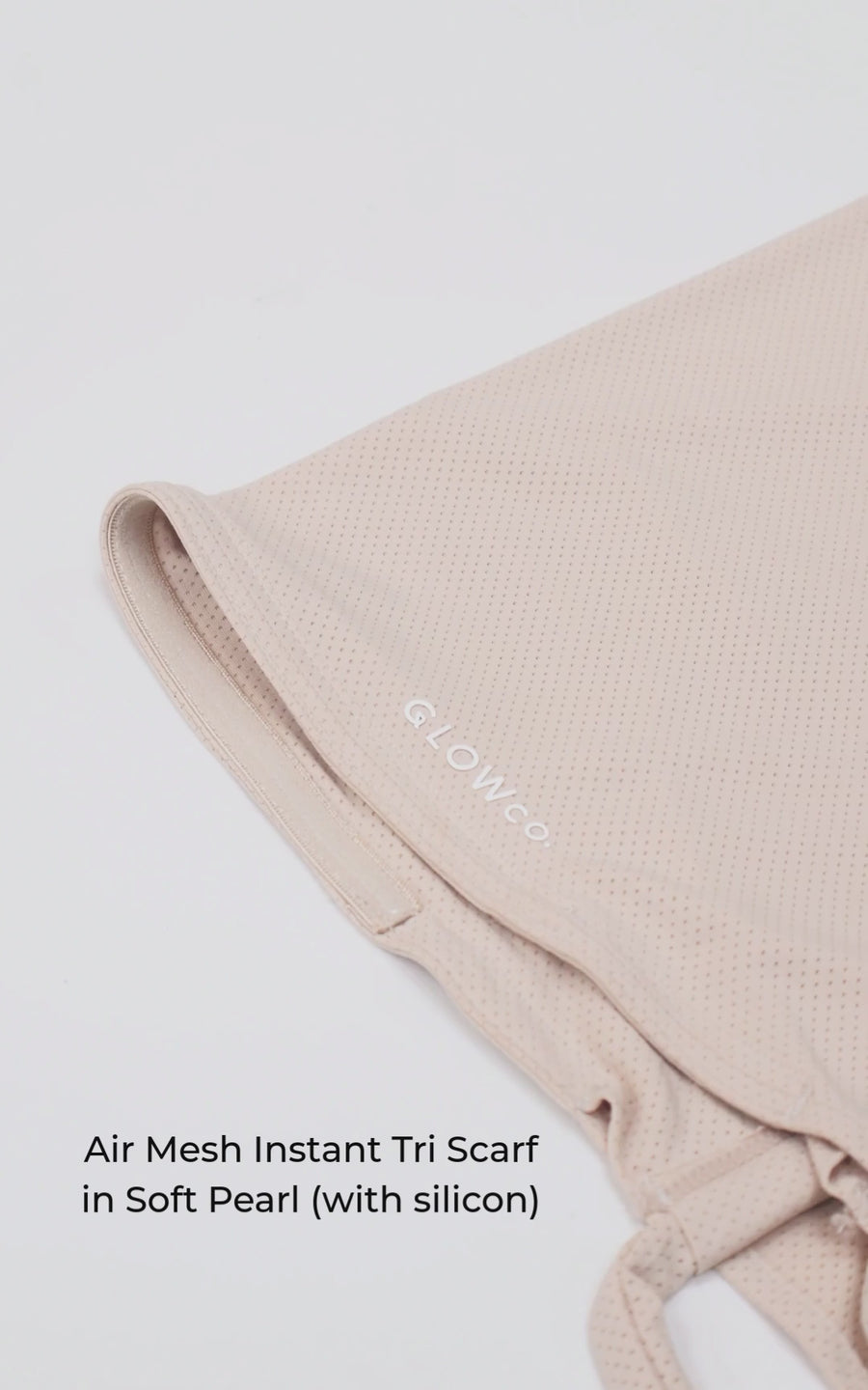 Air Mesh Instant Tri Scarf (With Inner) in Soft Pearl
