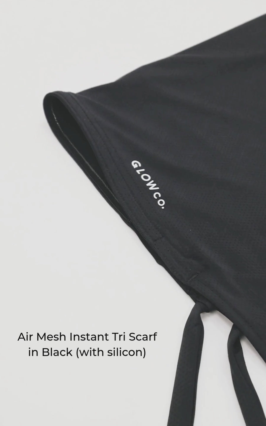 Air Mesh Instant Tri Scarf (With Inner) in Black