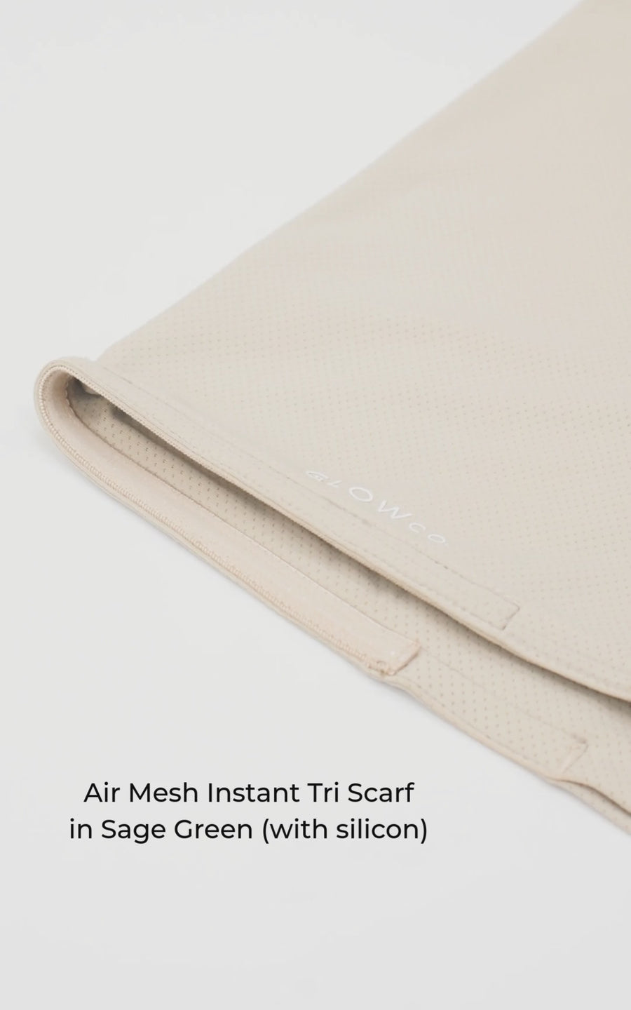 Air Mesh Instant Tri Scarf (With Inner) in Sage Green