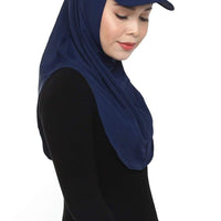 Sports Hijabs Adlina Anis Aqua Sol Ninja Cap in Navy