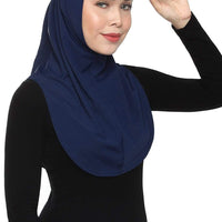 Sports Hijabs Adlina Anis Aqua Sol Ninja Cap in Navy