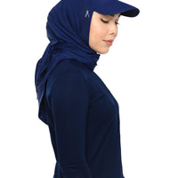 Sports Hijabs Adlina Anis Aqua Sol Tri Cap in Navy
