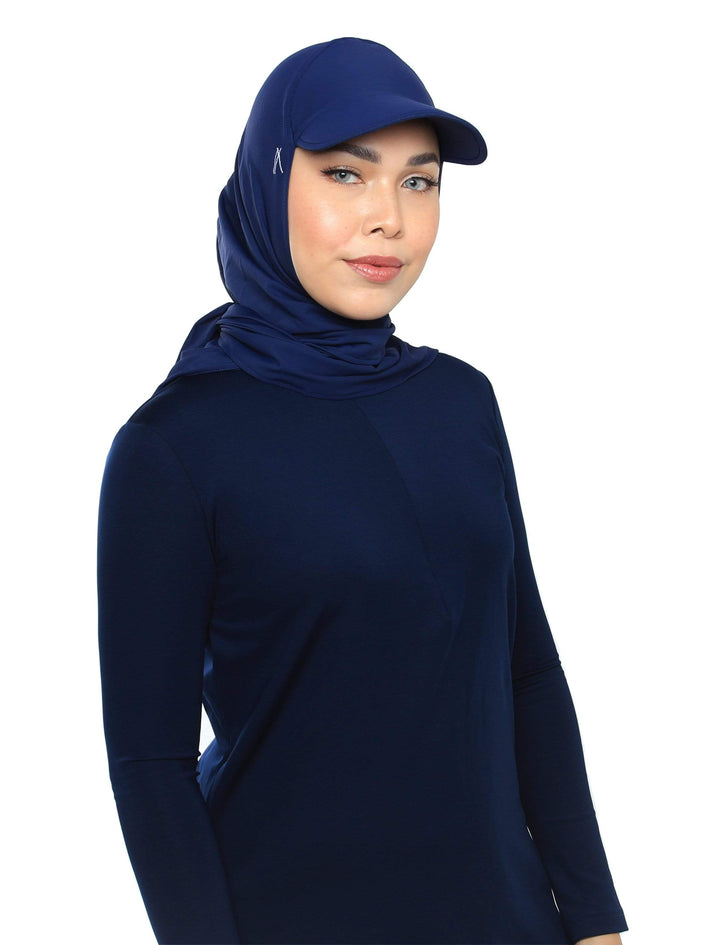 Sports Hijabs Adlina Anis Aqua Sol Tri Cap in Navy