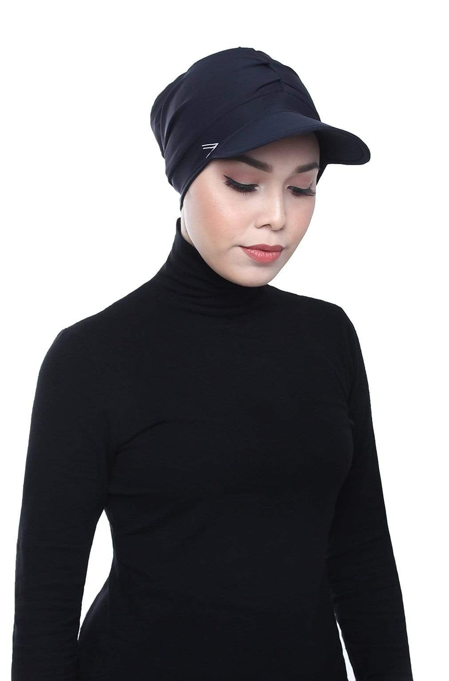 Sports Hijabs Adlina Anis Aqua Sol Turban Cap in Black