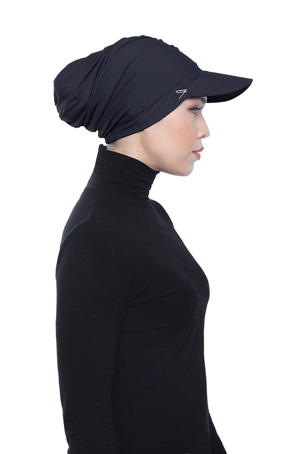 Sports Hijabs Adlina Anis Aqua Sol Turban Cap in Black