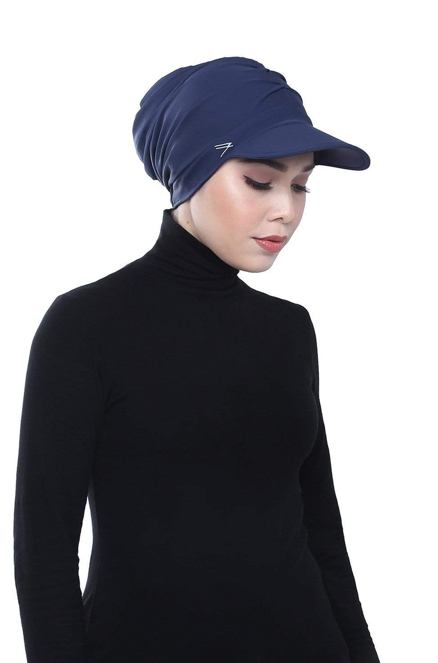 Aqua Sol Turban Cap in Navy