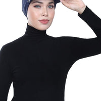 Sports Hijabs Adlina Anis Aqua Sol Turban Cap in Navy