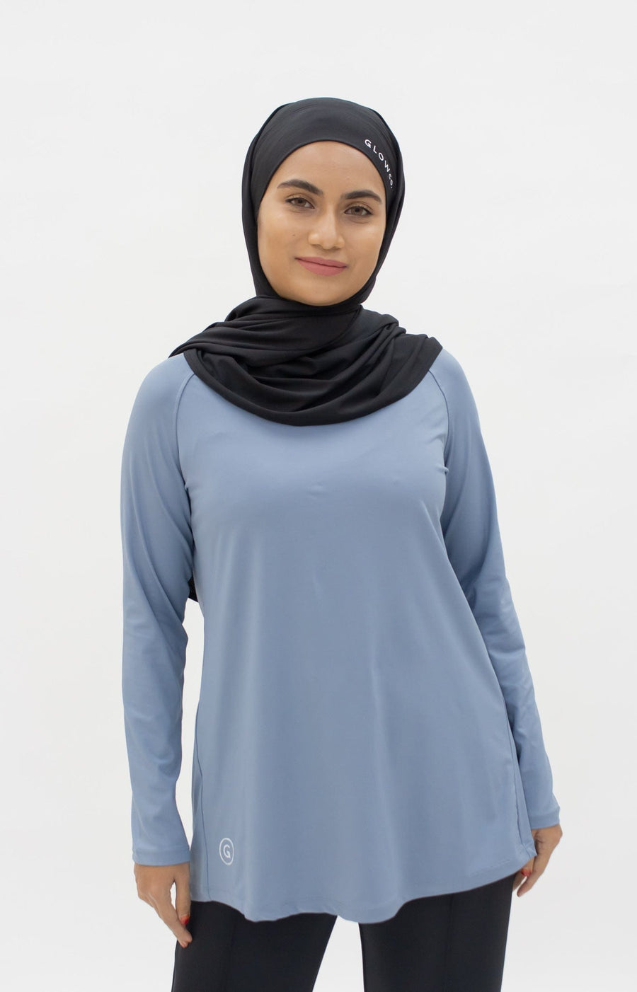 Sports Tops GLOWco Exclusive Pleated Top in Sky Blue