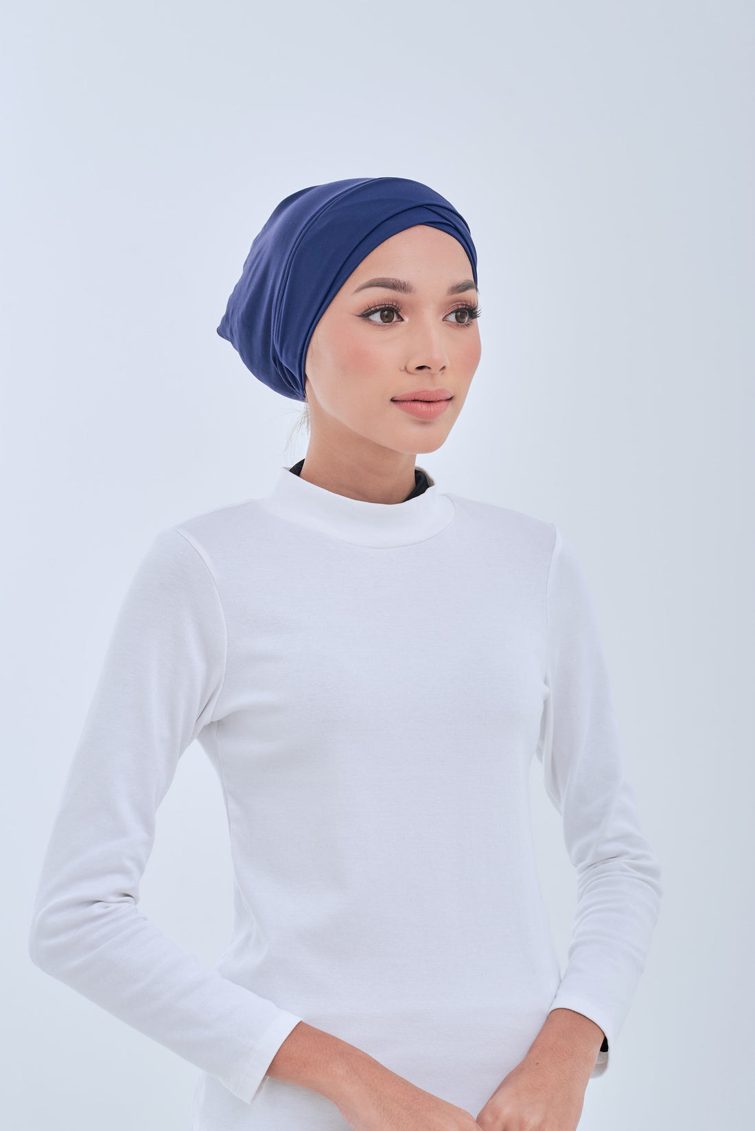 Swim Matsalleh Design Swim Turban in Navy Blue